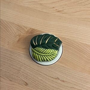 Leaf Shaped Ceramic Trinket Dish